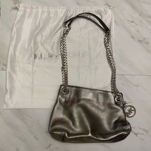 Michael Kors silver chain strap purse